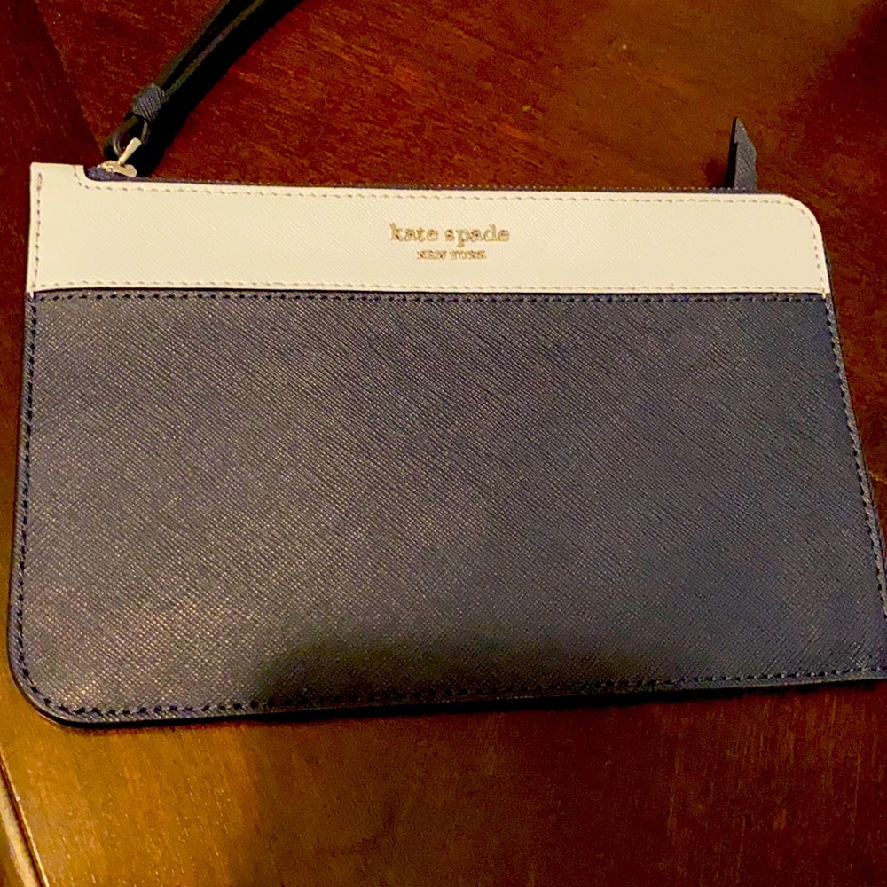 Kate spade wristlet- navy/baby blue - Picture 1 of 5
